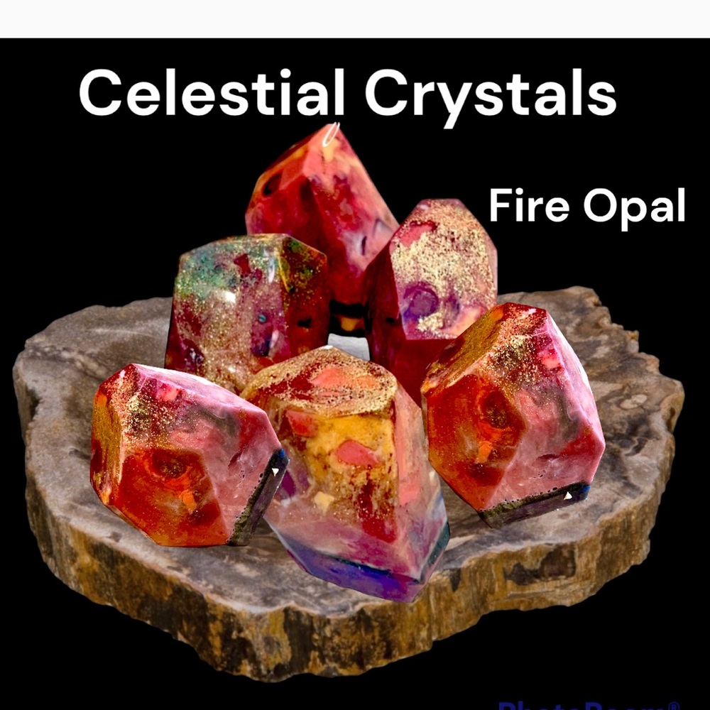 Mexician Fire Opal Crystal Gem Rock Soap, Orange Sapphire, Amber, Mandarin